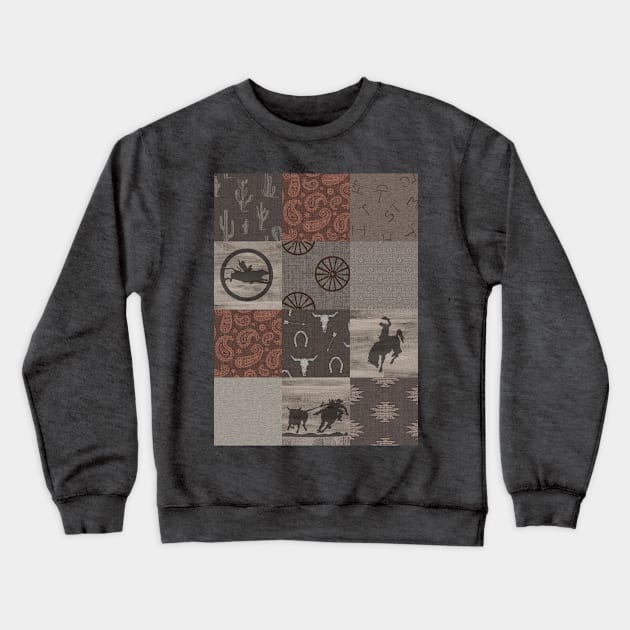 Rodeo - Rust/Brown Crewneck Sweatshirt by SugarPineDesign